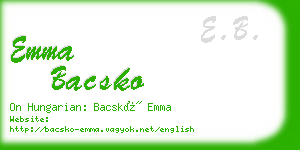 emma bacsko business card